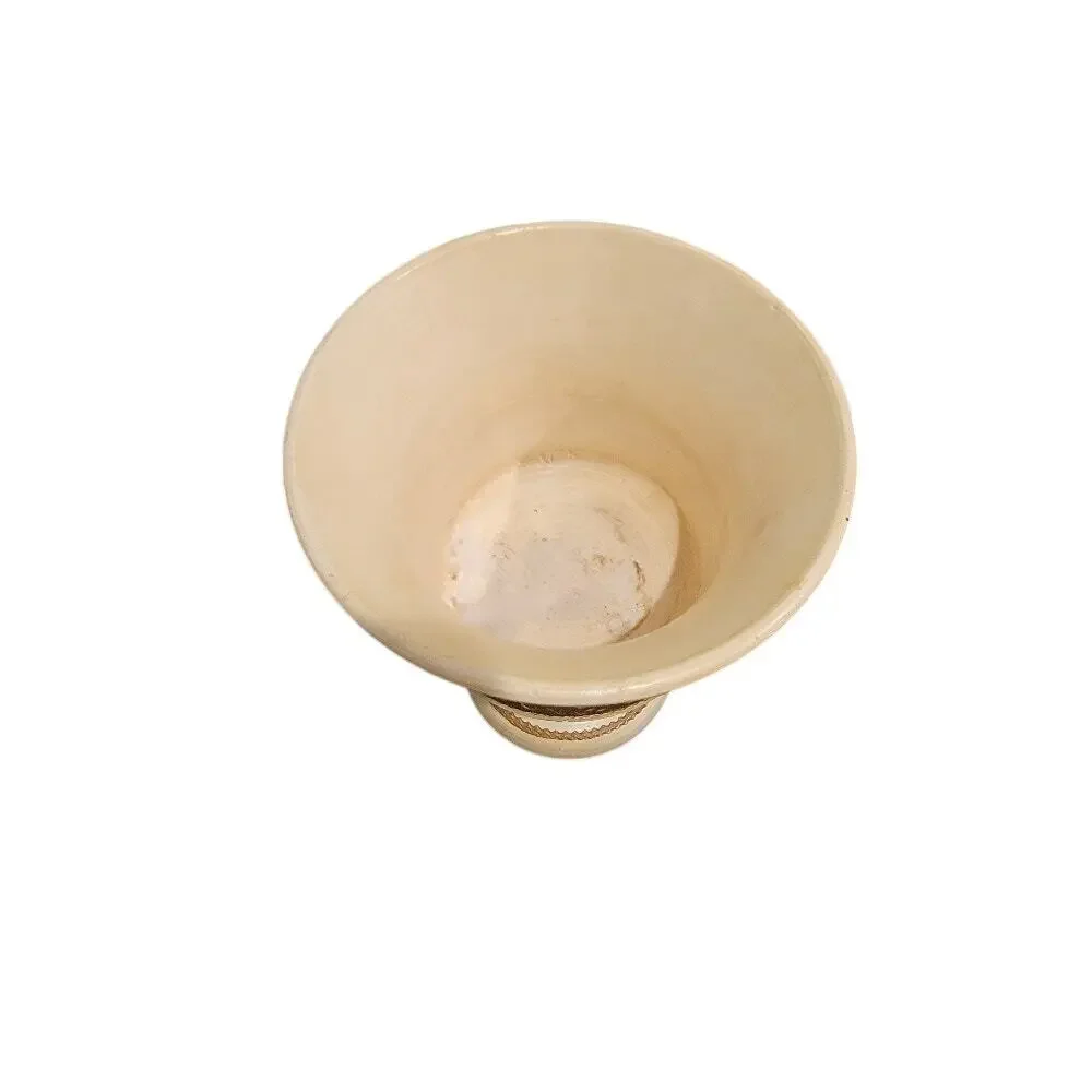 Roman‎ Italian Style Vase Container Pottery Cream Gold Italian #8556